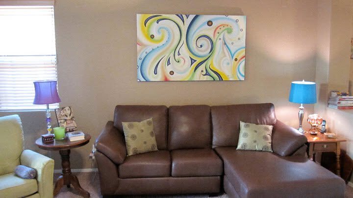 Green sofa